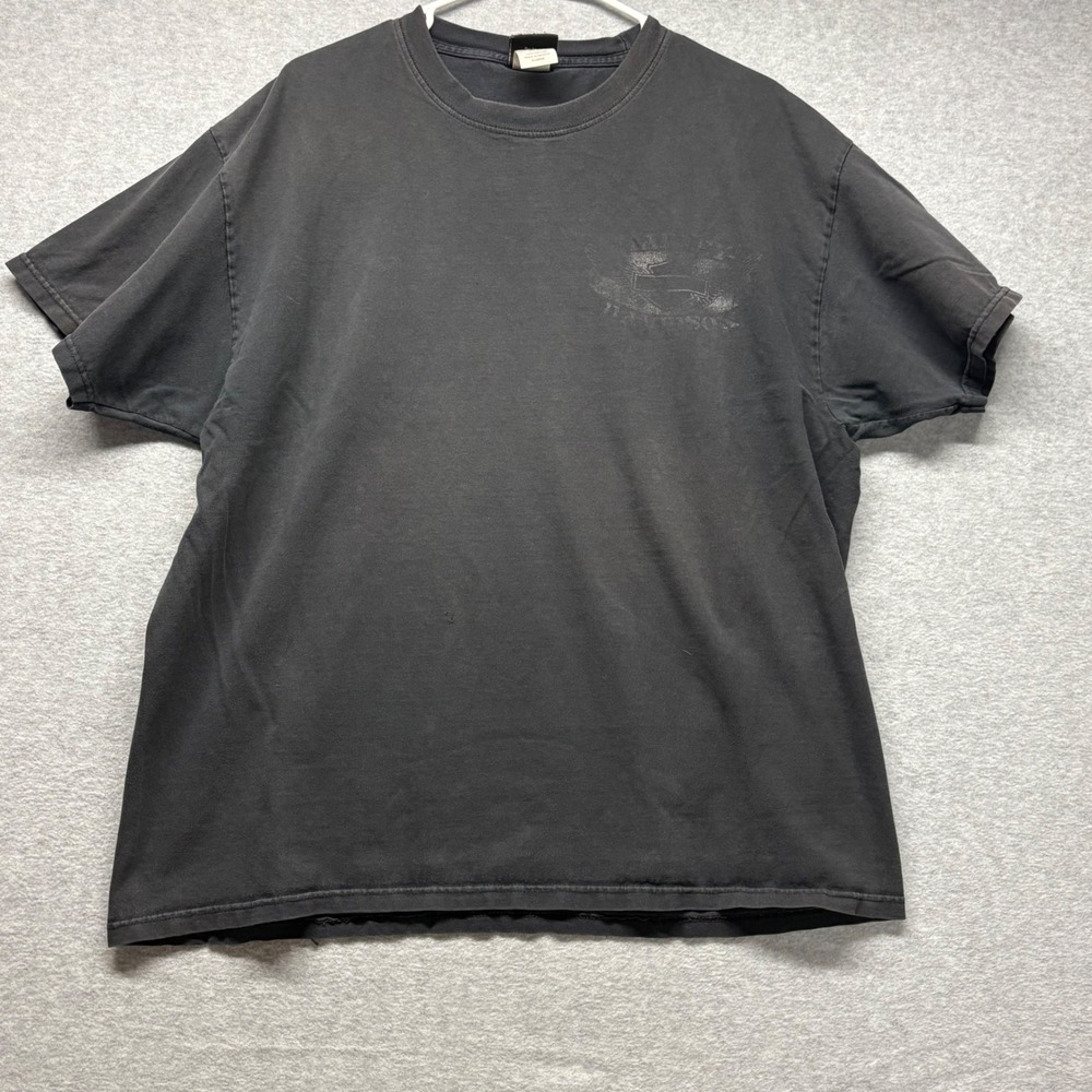 Harley Davidson Rochester Minnesota T-Shirt Mens XL Faded Black Graphic Tee